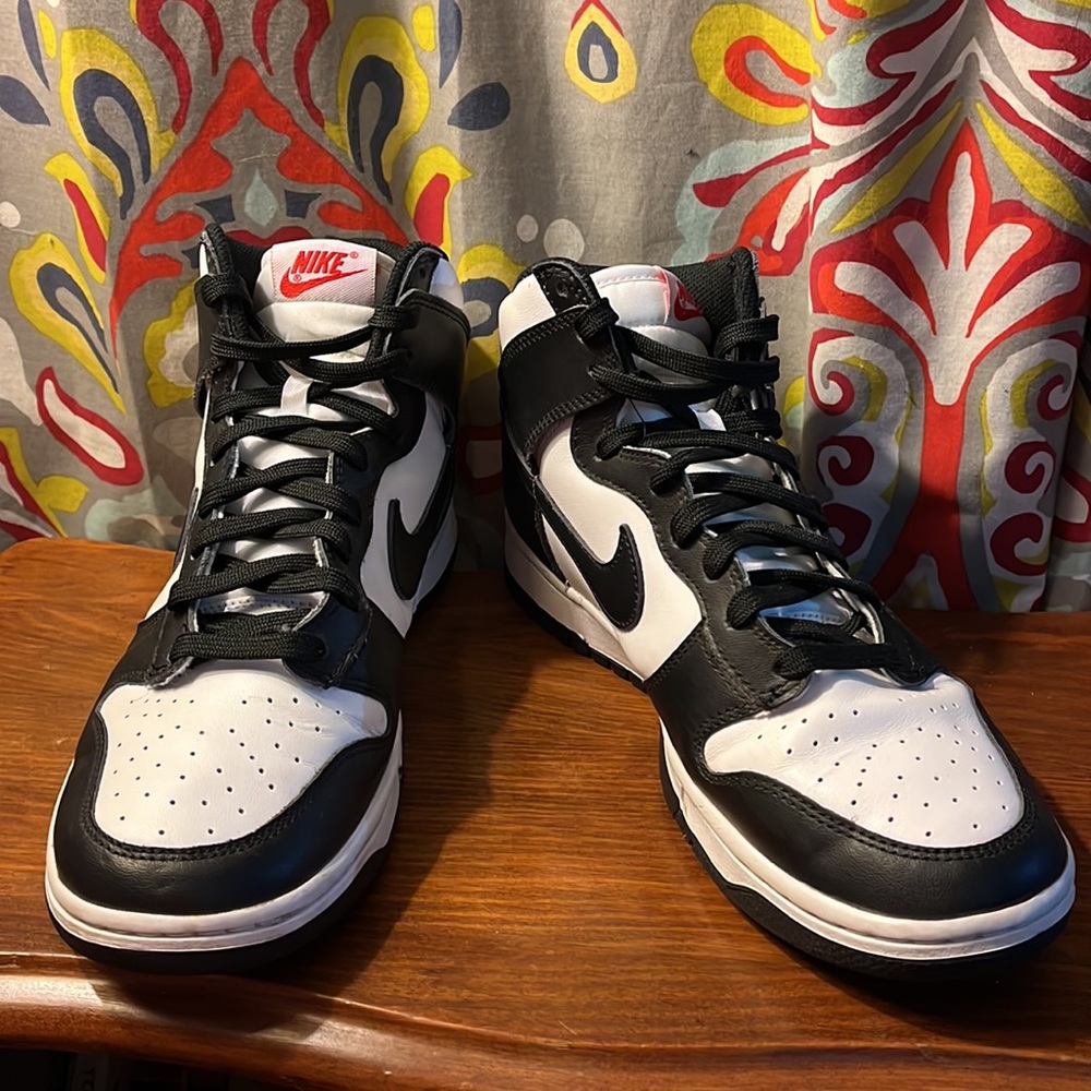 Nike Dunk High Panda Black & White High Top Lace-up Sneaker W 10.5 M 9
